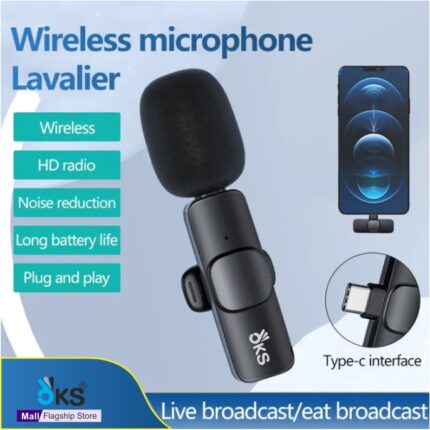 K35&K8 Collar Wireless Microphone Clip On Lavalier Mic with 3.5mm Wireless Microphone-2