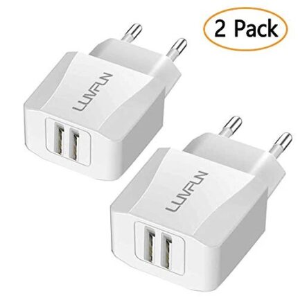 Luvfun - 2 Pack - Caricatore USB da Muro - 2 Porte - 2 Pack-1